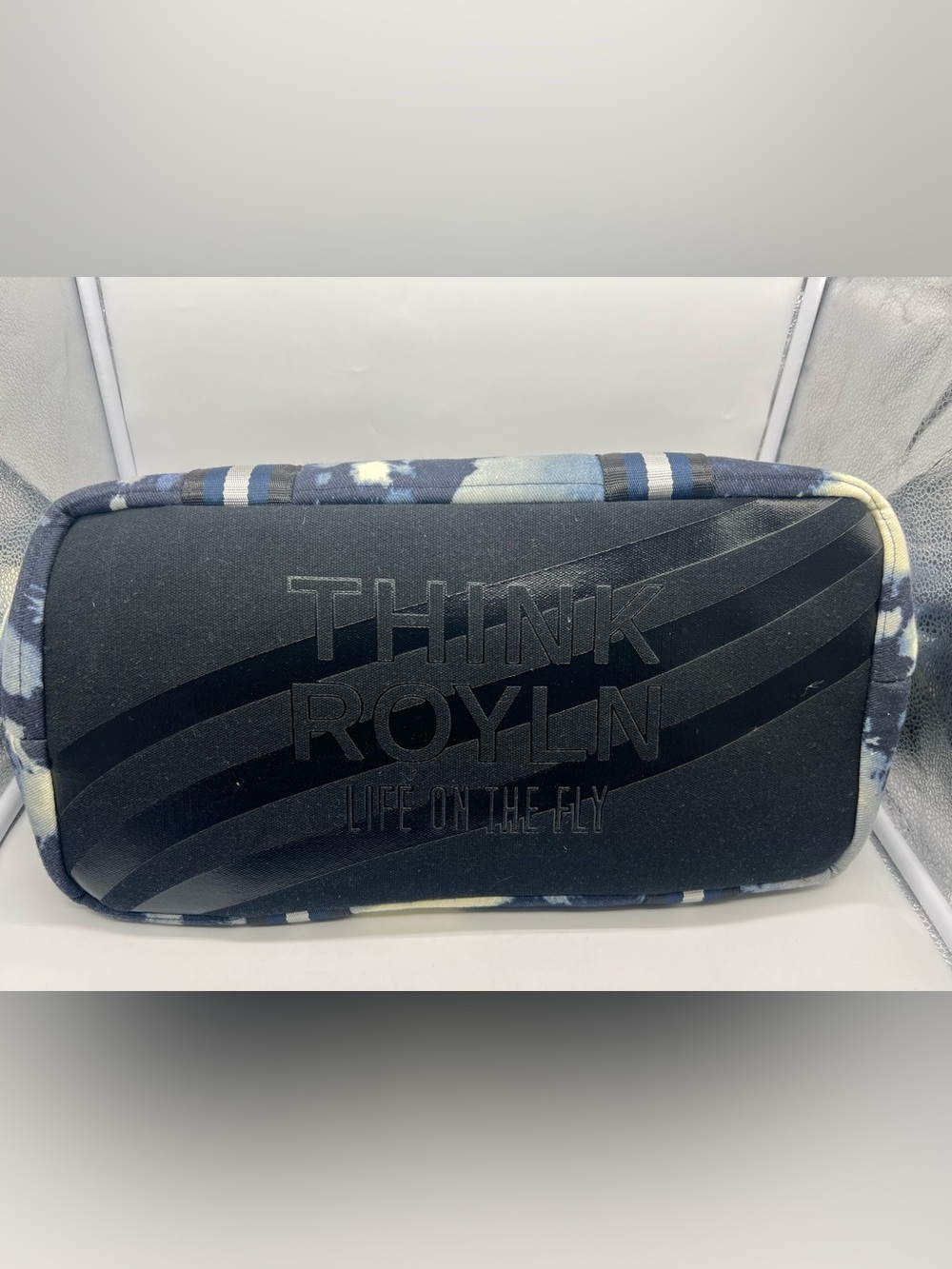 THINK ROYLN Wingman Denim Tie Dye Tote Weekender Duffel Carryon Overnight Bag - Picture 11 of 17